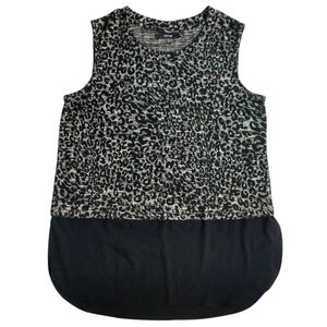 Apt 9 Women's Leopard Print Sleeveless Asymmetrical Sweater Tank Top L Large